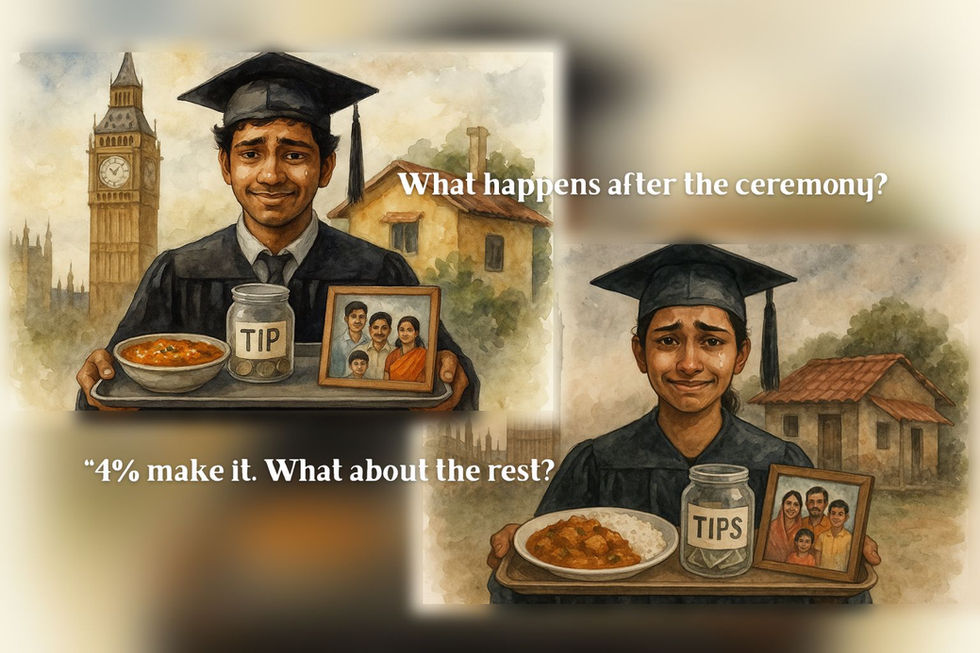 From Graduation Gowns to Restaurant Aprons : Indian Grads on UK Post-Study Visas End Up Waiting Tables