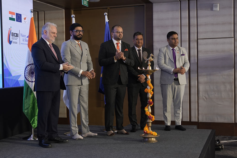 The ceremonial lamp lit to mark the beginning of the session.