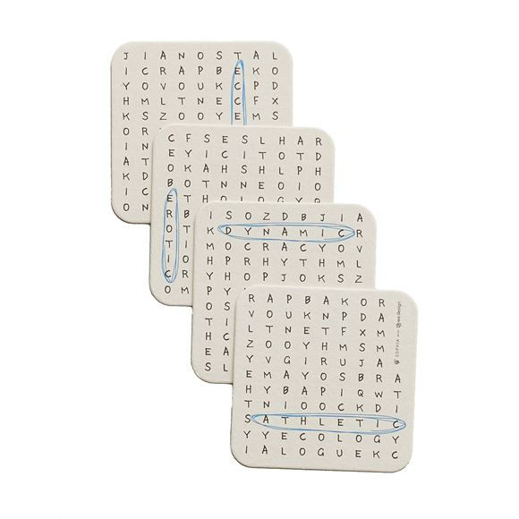 Thumbnail: SET OF 8 PAPER COASTERS WITH PENCIL