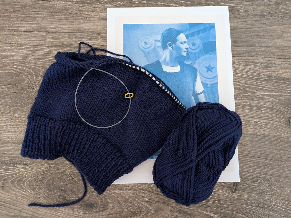 Thumbnail: 1940s WW2 Watchman Cap Pure Wool Handknit Navy Fisherman Beanie Hat