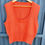 Thumbnail: Hand knit 70s scoop neck red-orange unisex vest. Made from retro pattern.