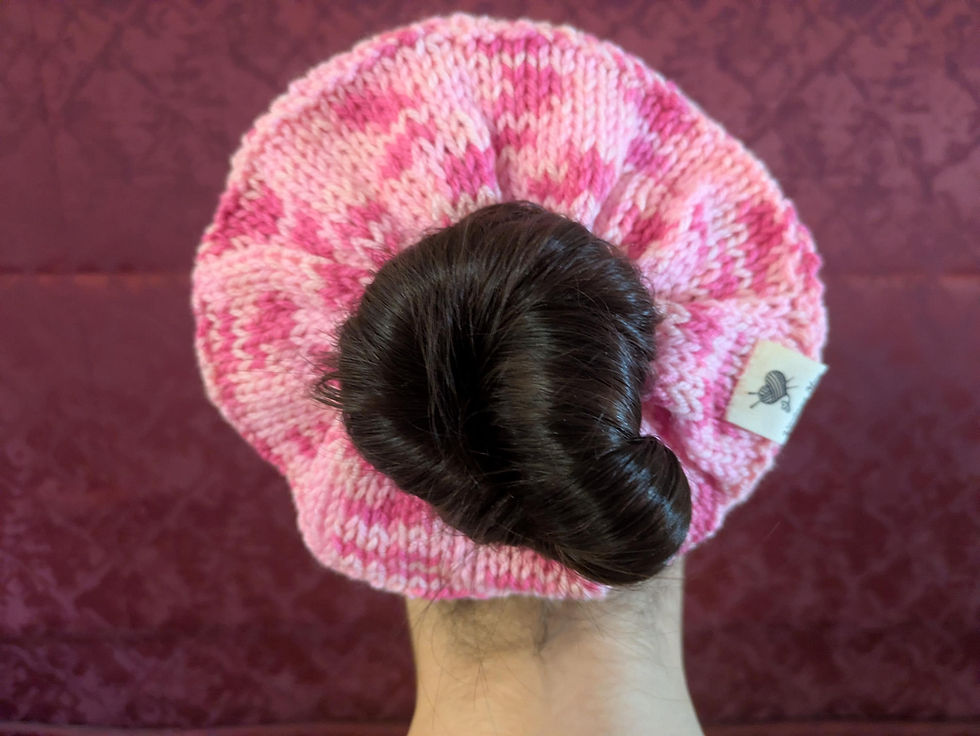 Thumbnail: 1980s Style Handknit Bun Topper Hair Scrunchie