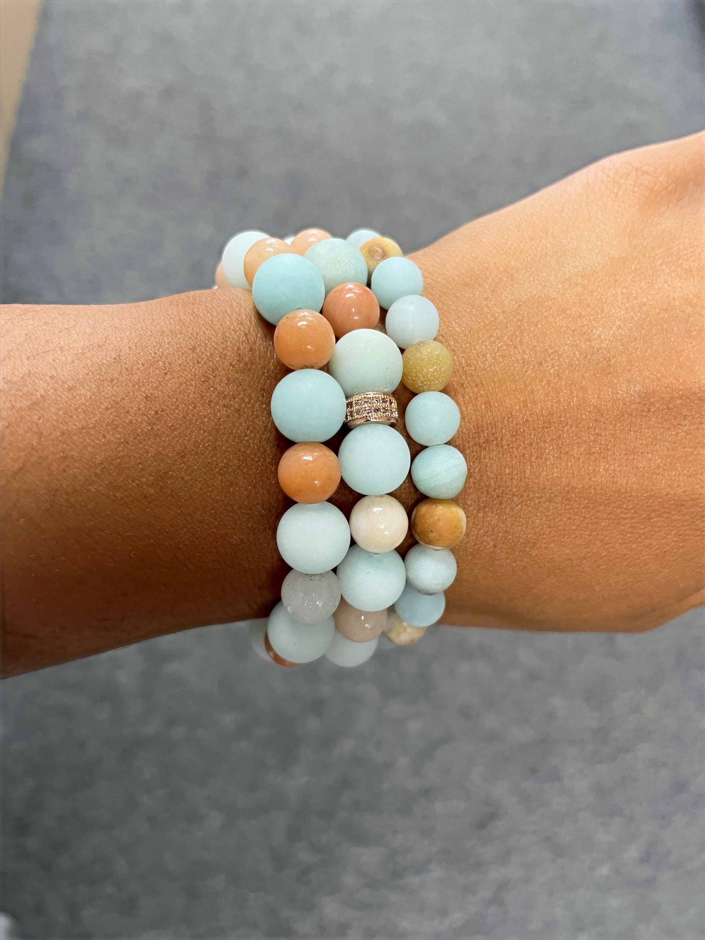 The Amazon: Amazonite 3 piece Bracelet Set