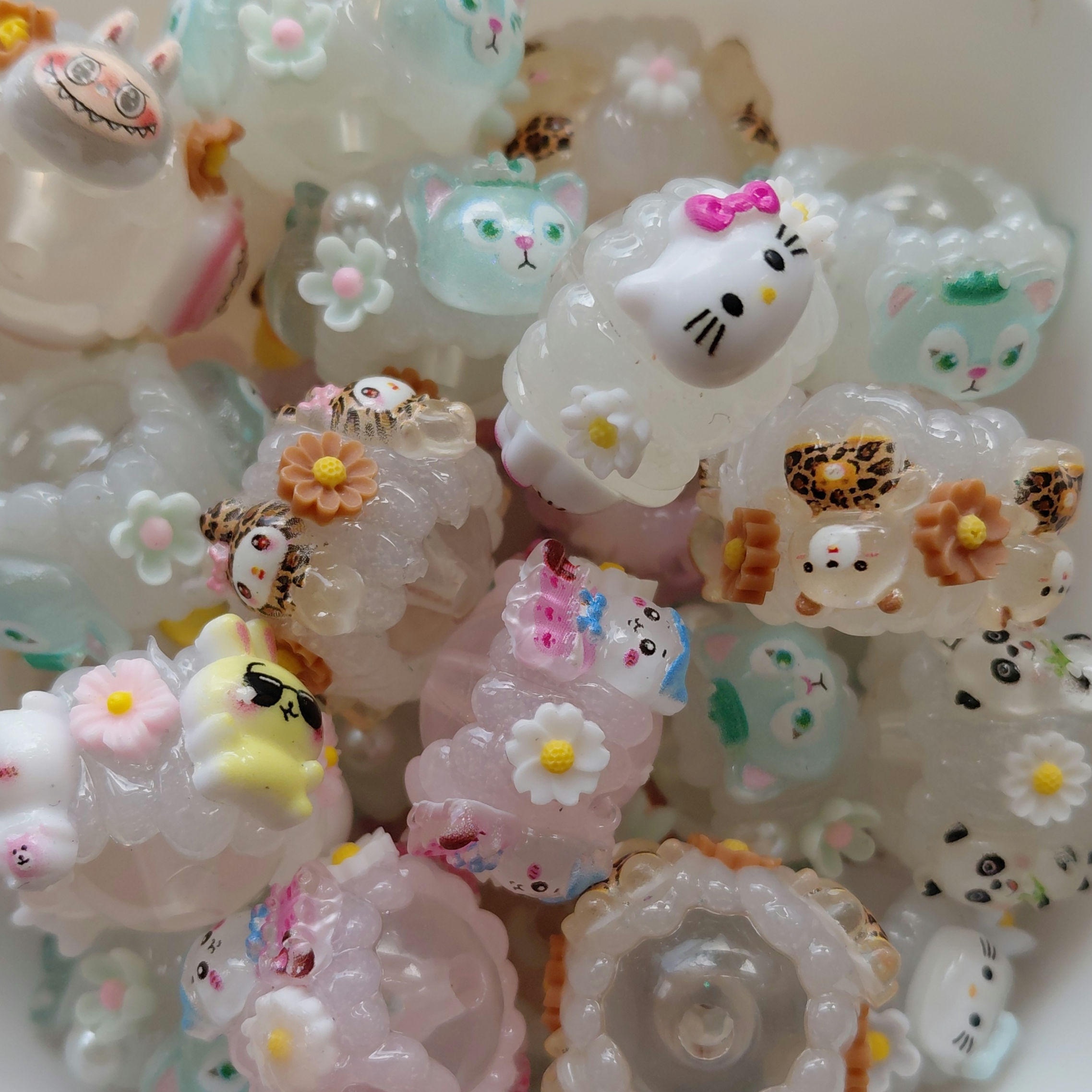 Handpainted Acrylic Beads - character