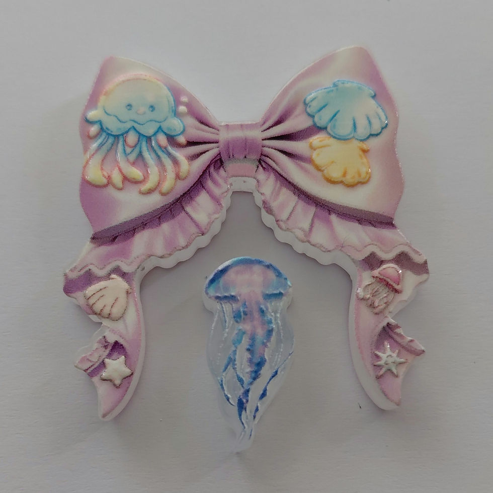 Thumbnail: Sea Themed 2 Piece Flat Acrylic Bead