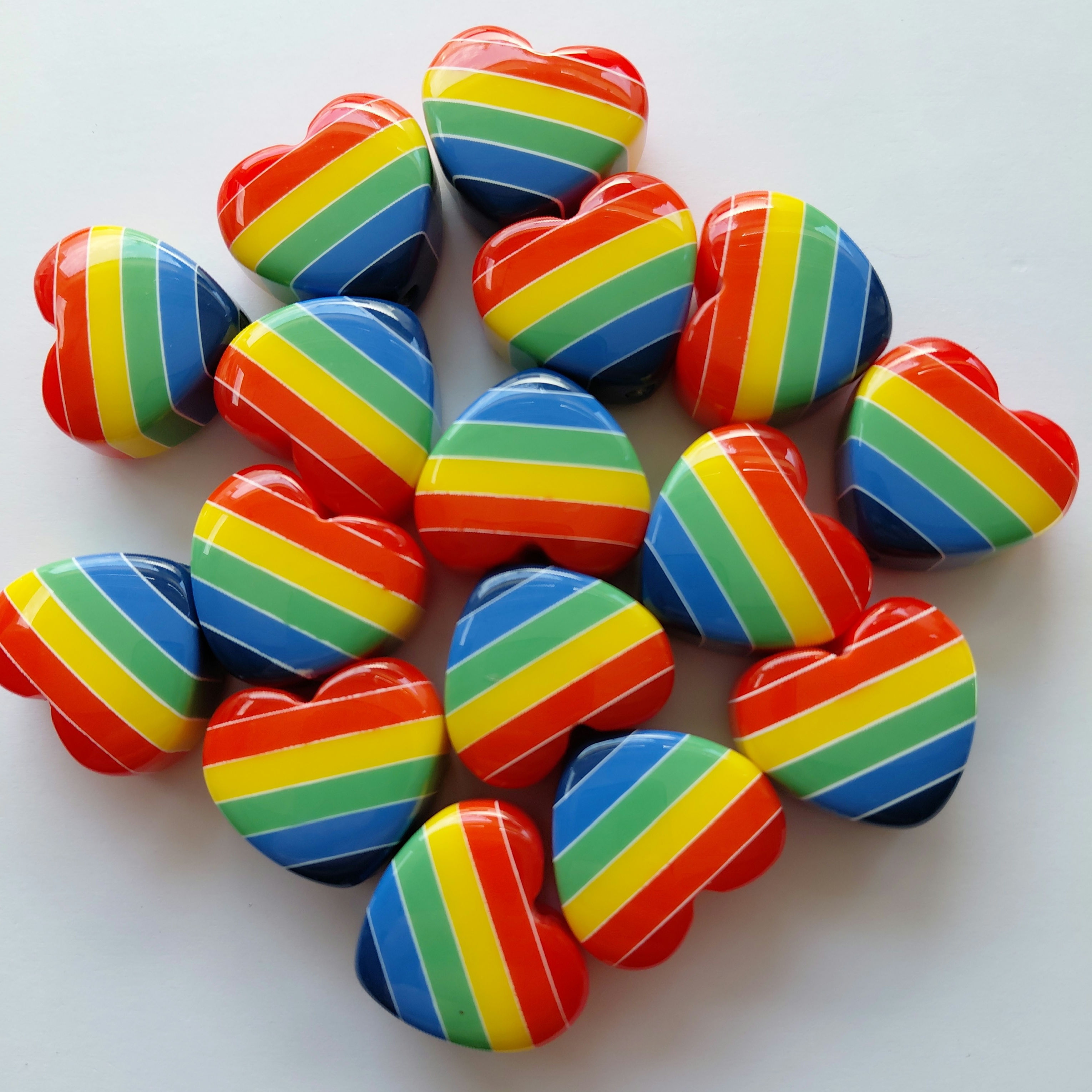 Rainbow Heart Beads