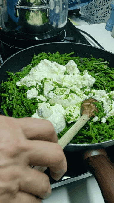 fusilli, pasta, recipe, easy, asparagus, guanciale, ricotta, extra virgin olive oil, parmesan, eggs