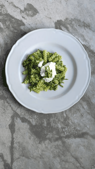 fusilli, pasta, recipe, easy, asparagus, guanciale, ricotta, extra virgin olive oil, parmesan, eggs