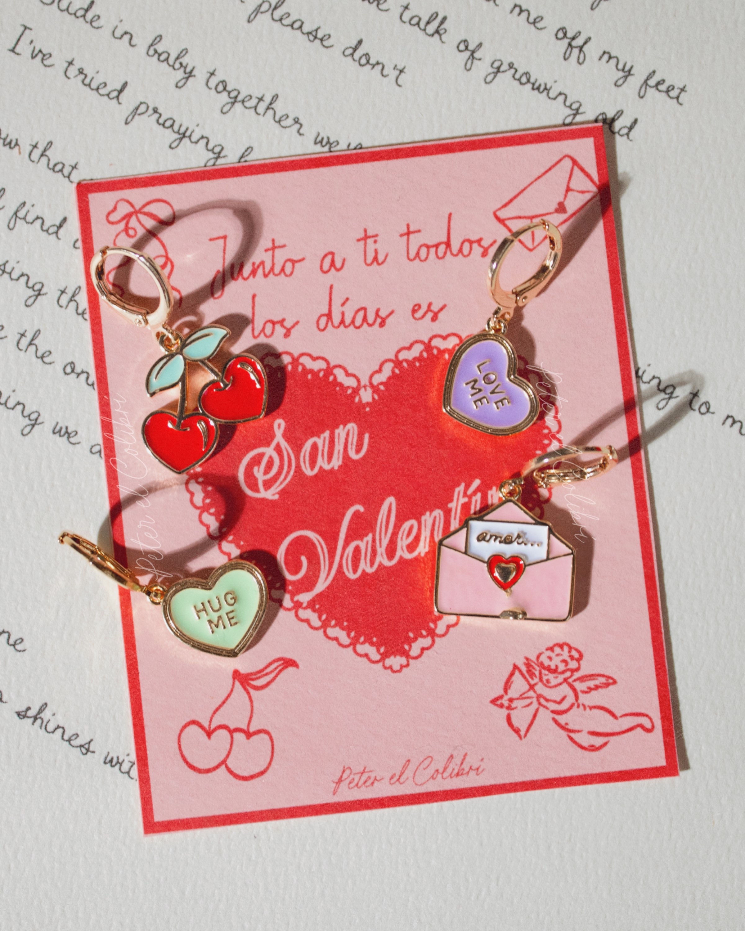 Set de arracadas 💞💋💌🫶🏽 Carta de amor