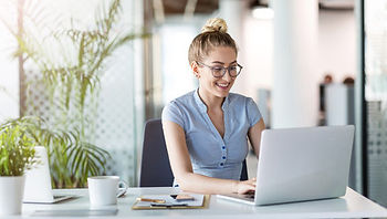 Happy employee finding workers for client