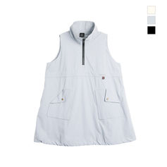 Utility half-zip drawstring vest