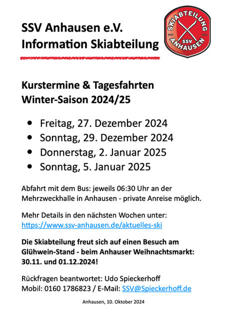 Vorabinformation!