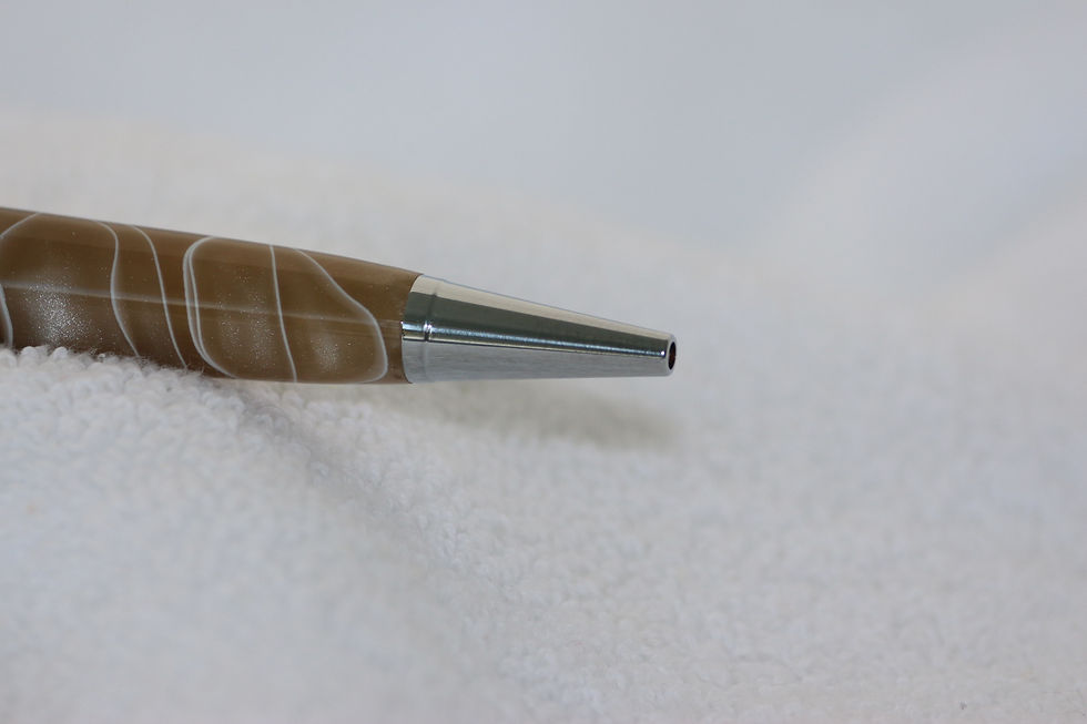 Miniature : Stylo-bille - Acrylique - Fumée liquide & Chrome