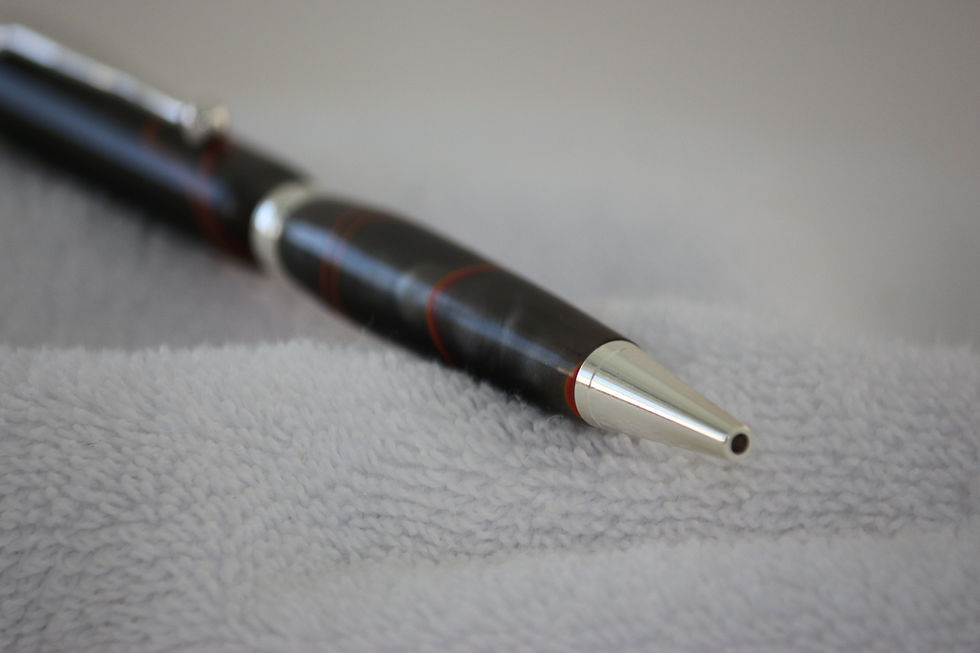 Miniature : Stylo-bille - Acrylique  Couleur de minuit - Argent