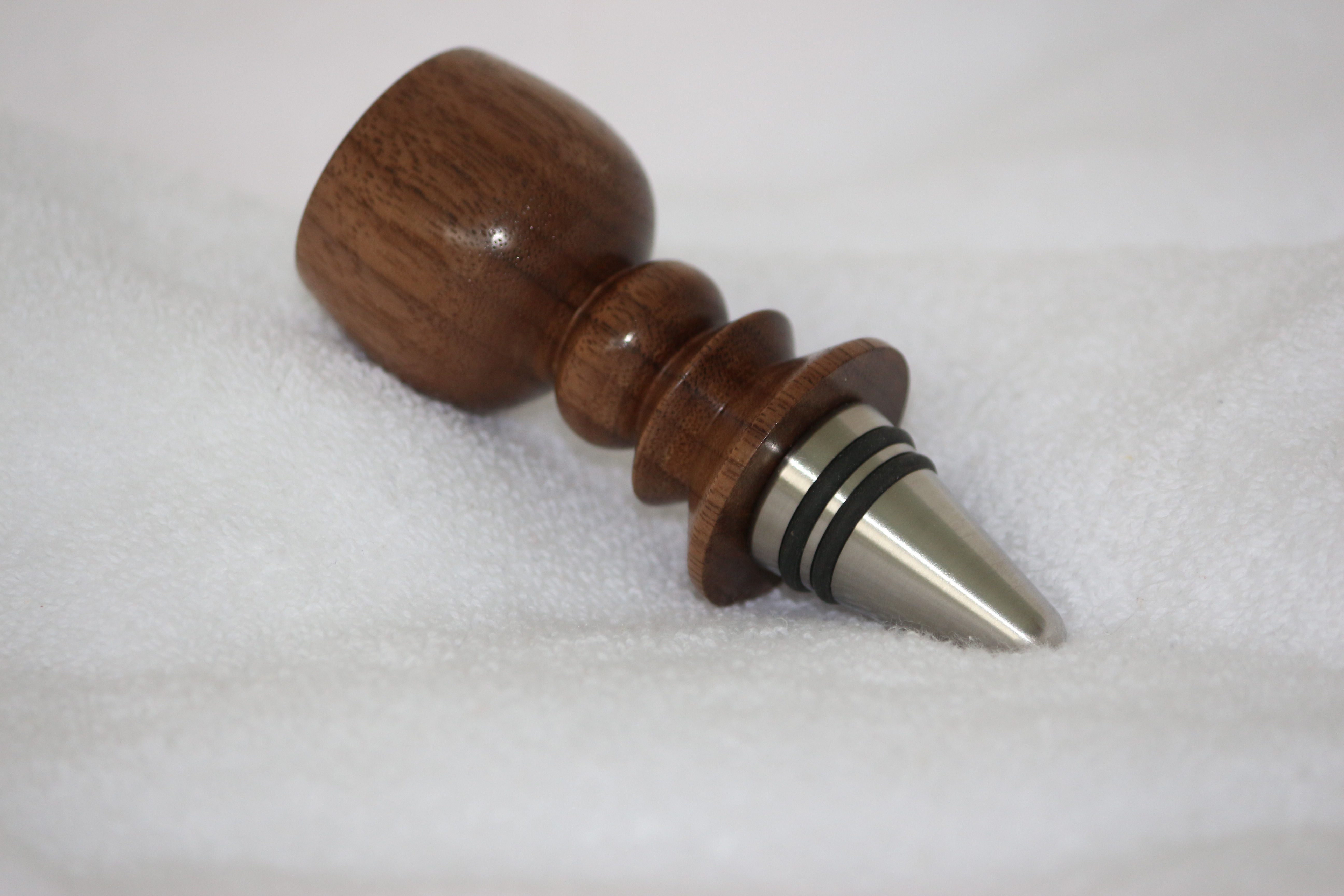 Bouchon bouteille vin - Noyer noir & Acier inoxydable