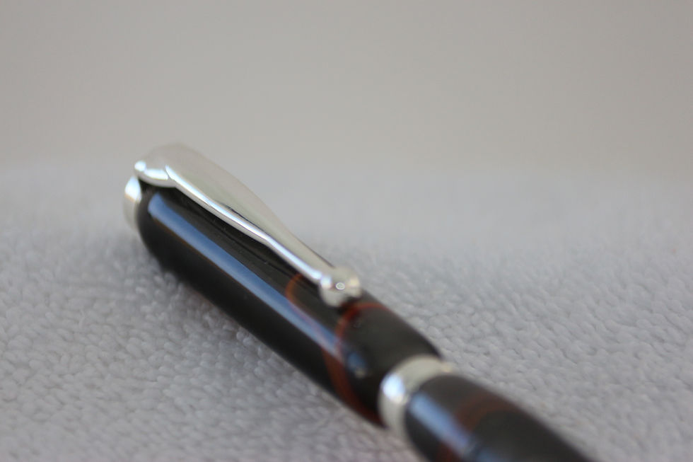 Miniature : Stylo-bille - Acrylique  Couleur de minuit - Argent
