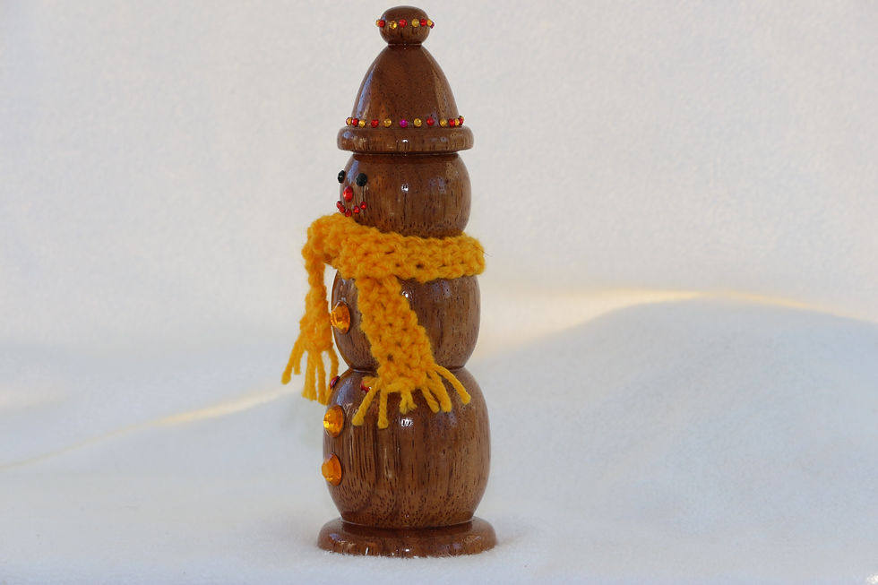 Miniature : Bonhomme de neige - Parota - acc. jaune or, noir et rouge