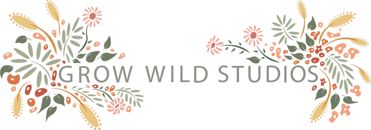 grow wild studios floral design logo