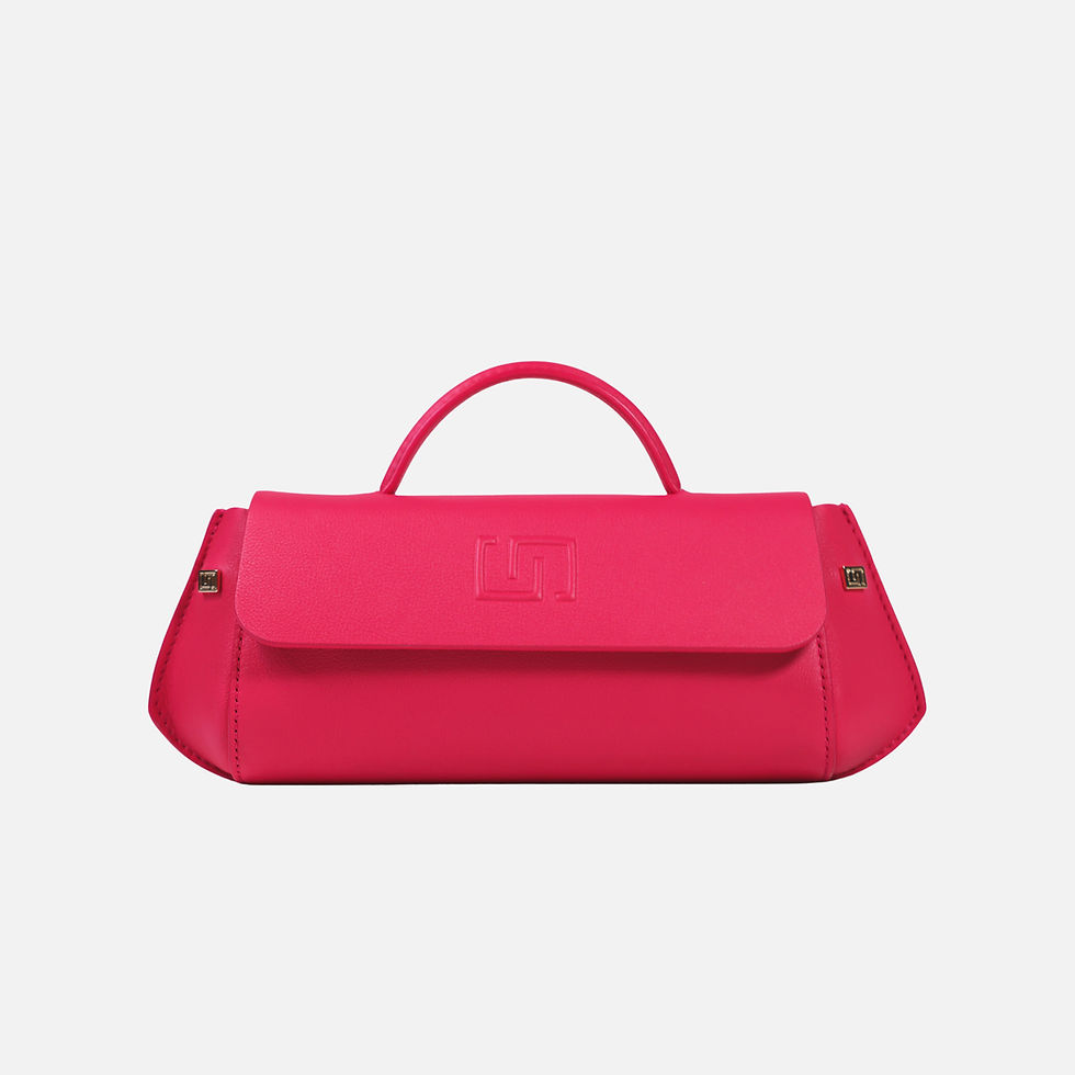 Gabriella mini leather bag in Fuchsia by SERENA-B, handcrafted in Ubrique, Spain