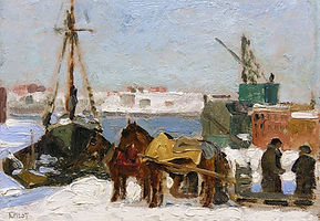 Robert W. Pilot (1897-1967) - Cochers de fiacres, port de Montréal, 1927