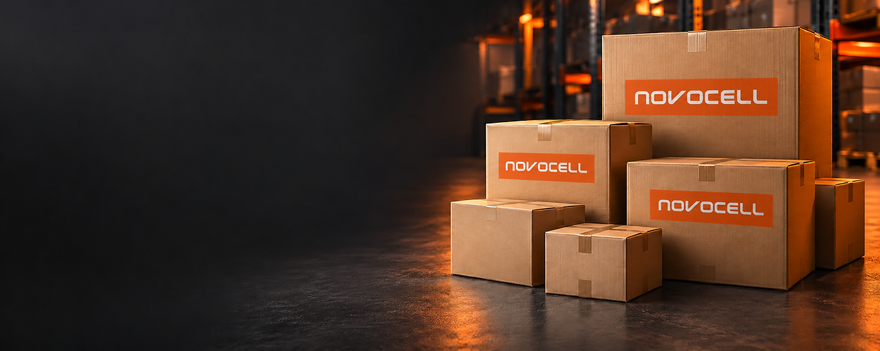 Cajas Novocell en almacén oscuro.png