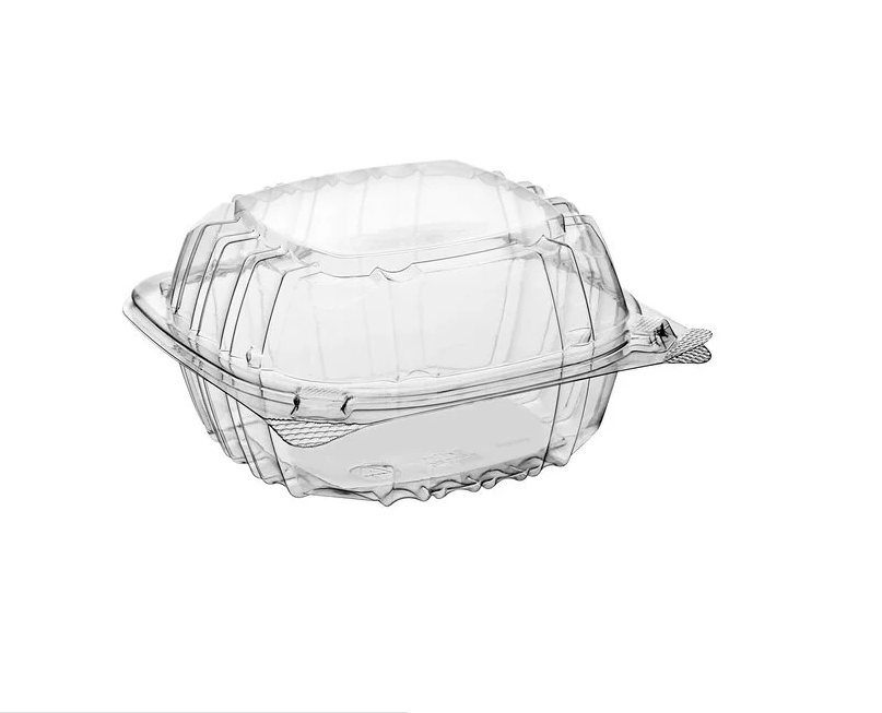 Clear-6” Plastic Hinged Take-Out Container - 400/case-NC61