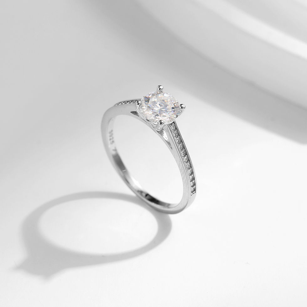 Thumbnail: MODIAN D Color Lab Diamond 1CT Moissanite Ring For Women 925 Sterling Silver Cla