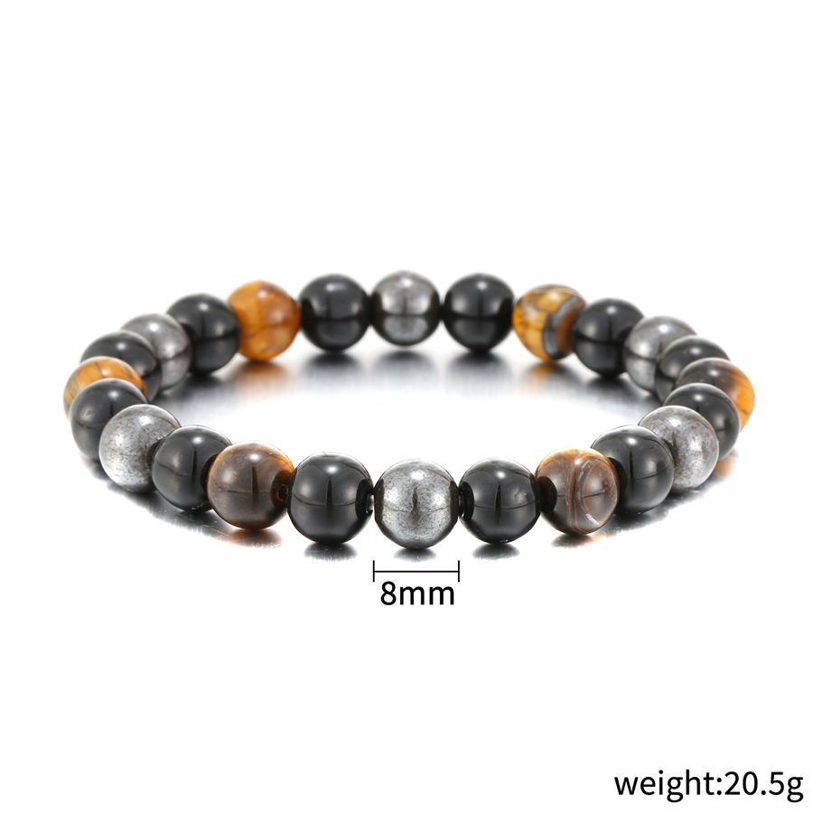 Thumbnail: Natural Black Obsidian Hematite Tiger Eye Beads Bracelets Men for Magnetic Healt