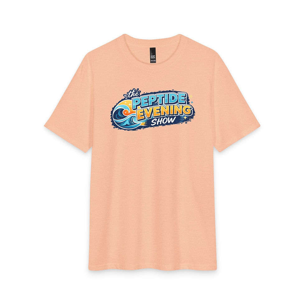 Thumbnail: THE PEPTIDE EVENING SHOW — Beach Podcast Logo T-Shirt