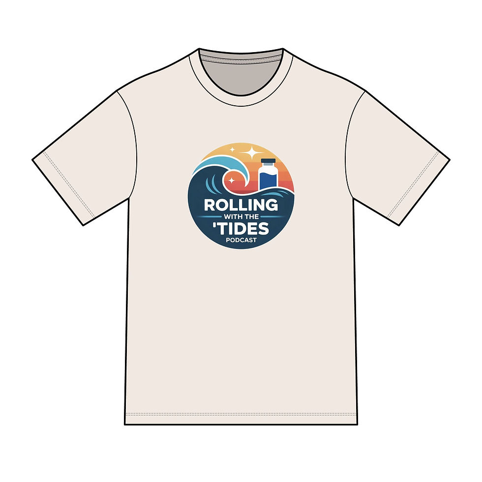 Thumbnail: Rolling with the Tides Tee — Beach Podcast Logo T-Shirt