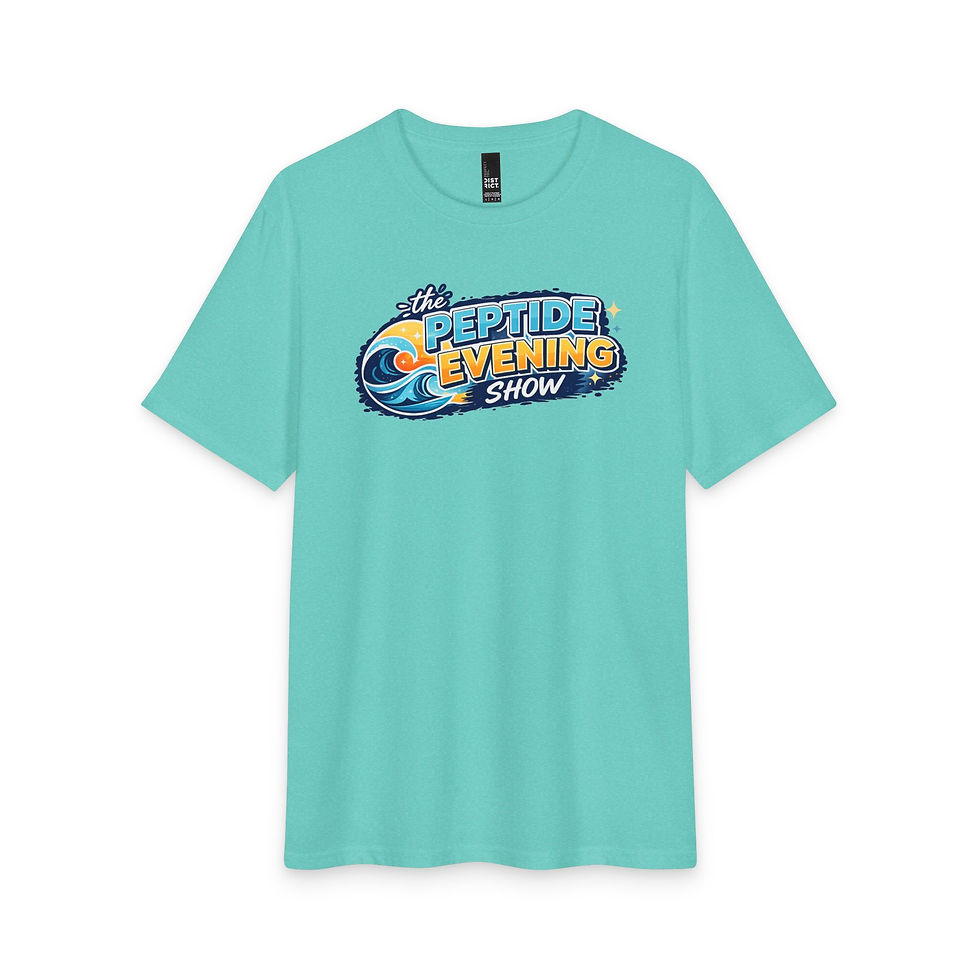 Thumbnail: THE PEPTIDE EVENING SHOW — Beach Podcast Logo T-Shirt
