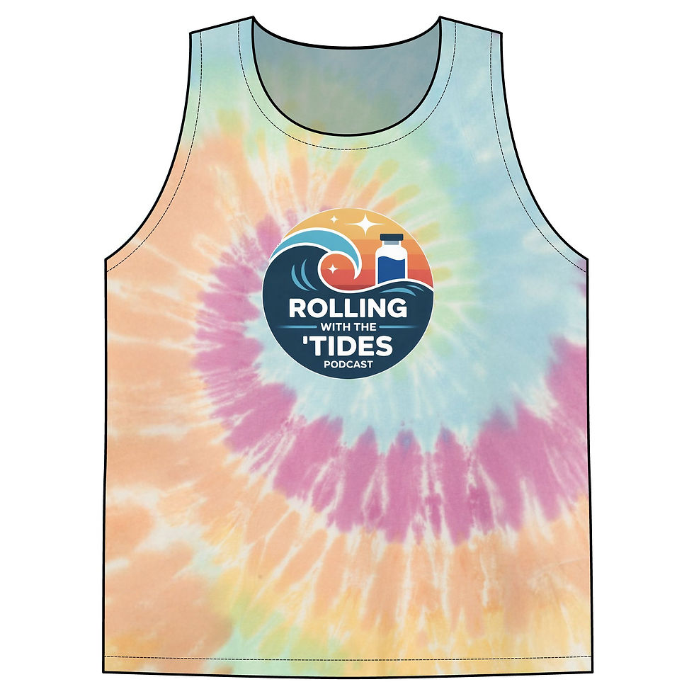Thumbnail: Tie-Dye Tank Top — Rolling With the Tides Podcast Logo