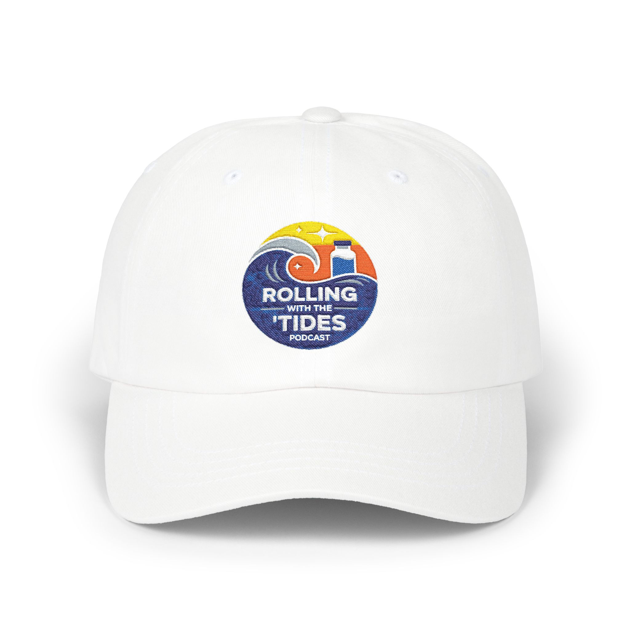 Dad Cap — 'Rolling with the Tides' Beach Wave Embroidered Hat