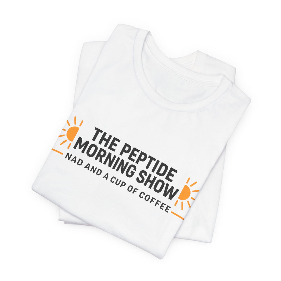 Thumbnail: The Peptide Morning Show tee | Podcast logo coffee design