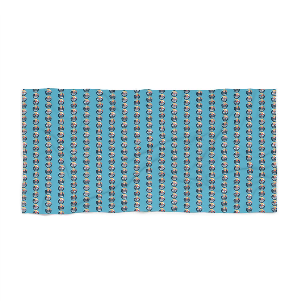 Thumbnail: Turquoise Seashell Stripe Beach Towel