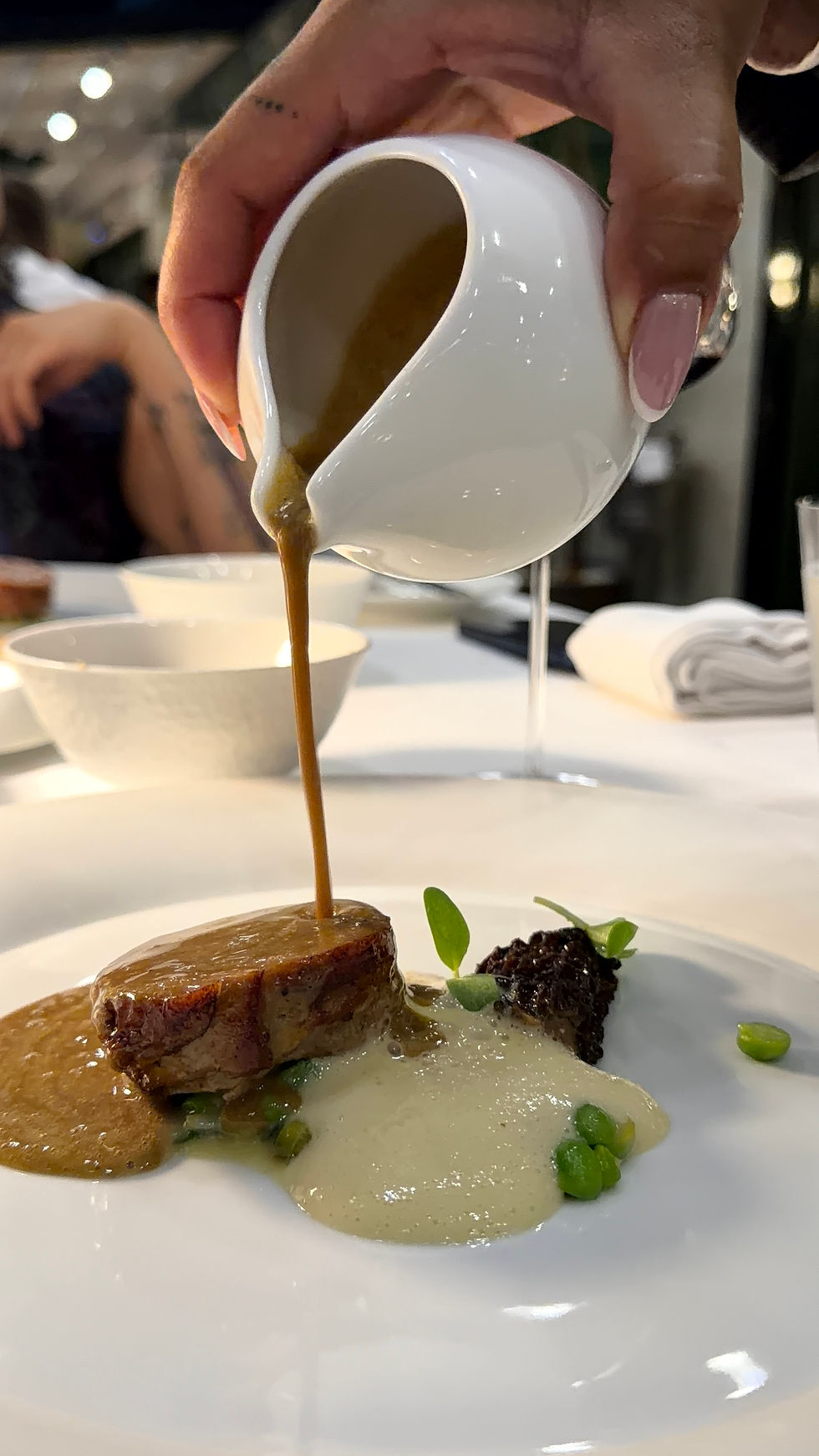 lamb and morel mushrooms at le gv