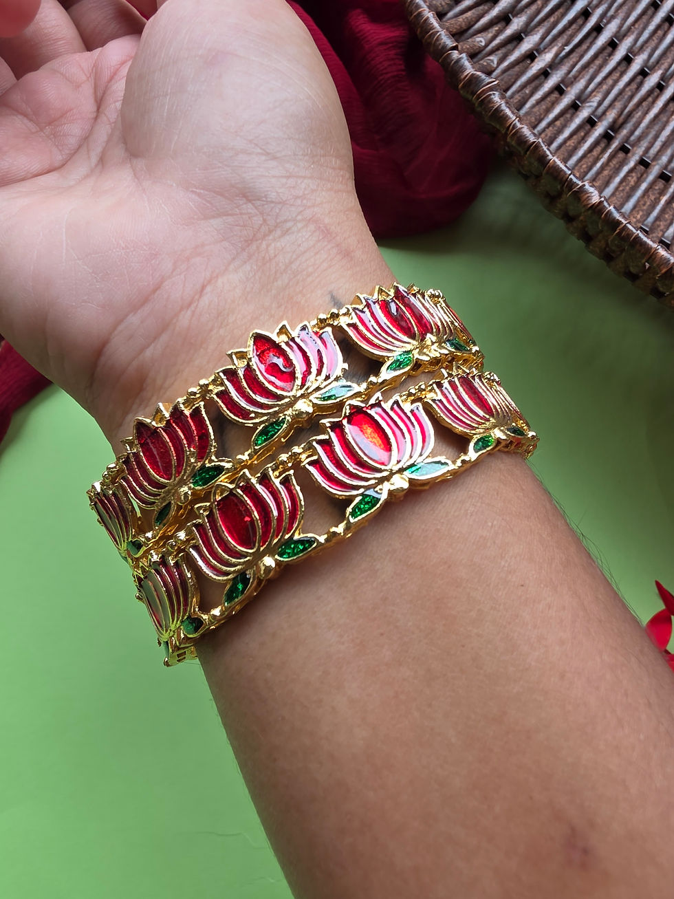 Thumbnail: Lotus Bangles (Pair)
