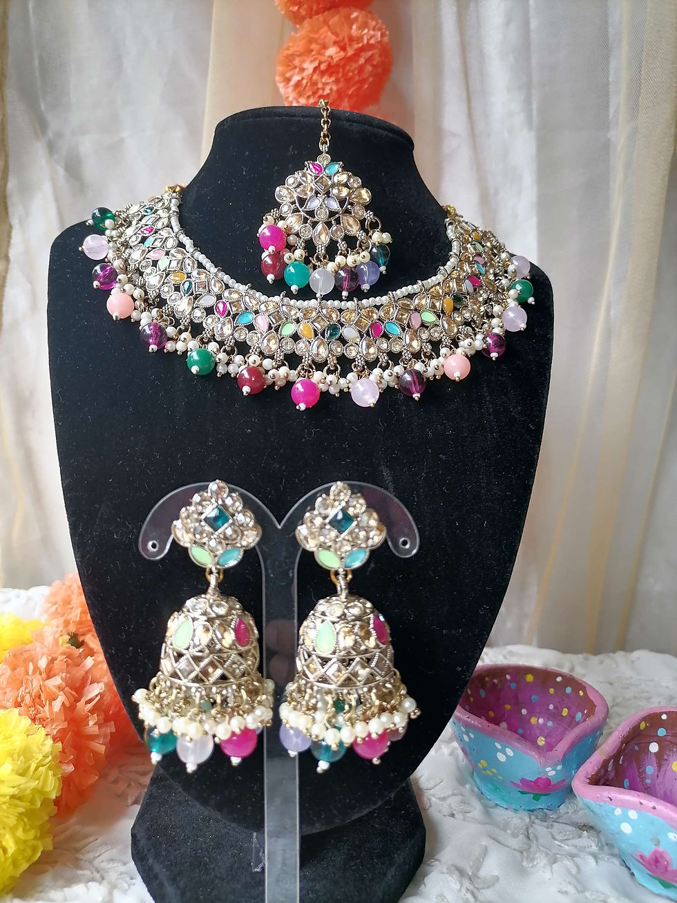 Thumbnail: Polki Necklace Set
