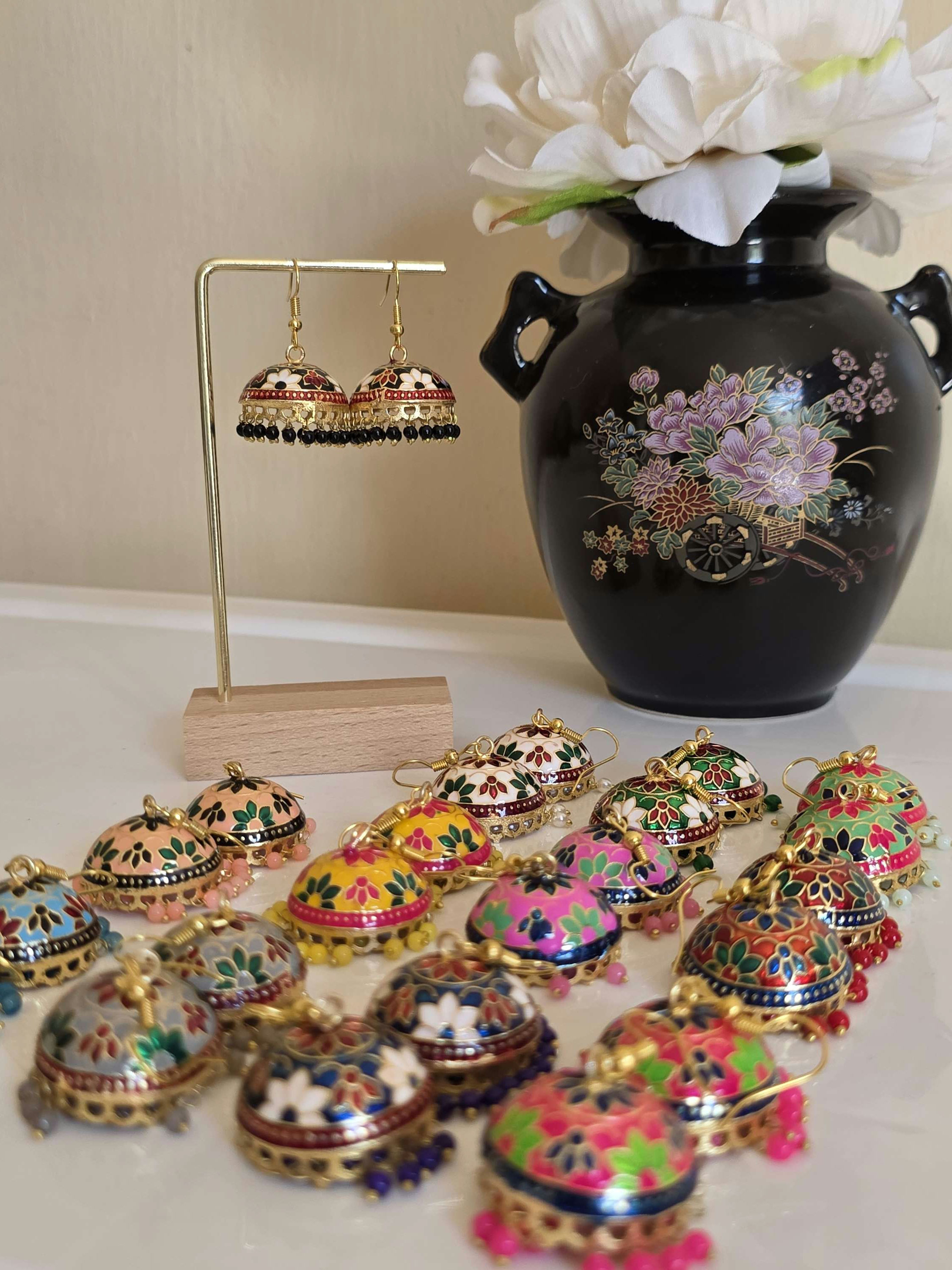 Jasmine Meenakari Jhumke