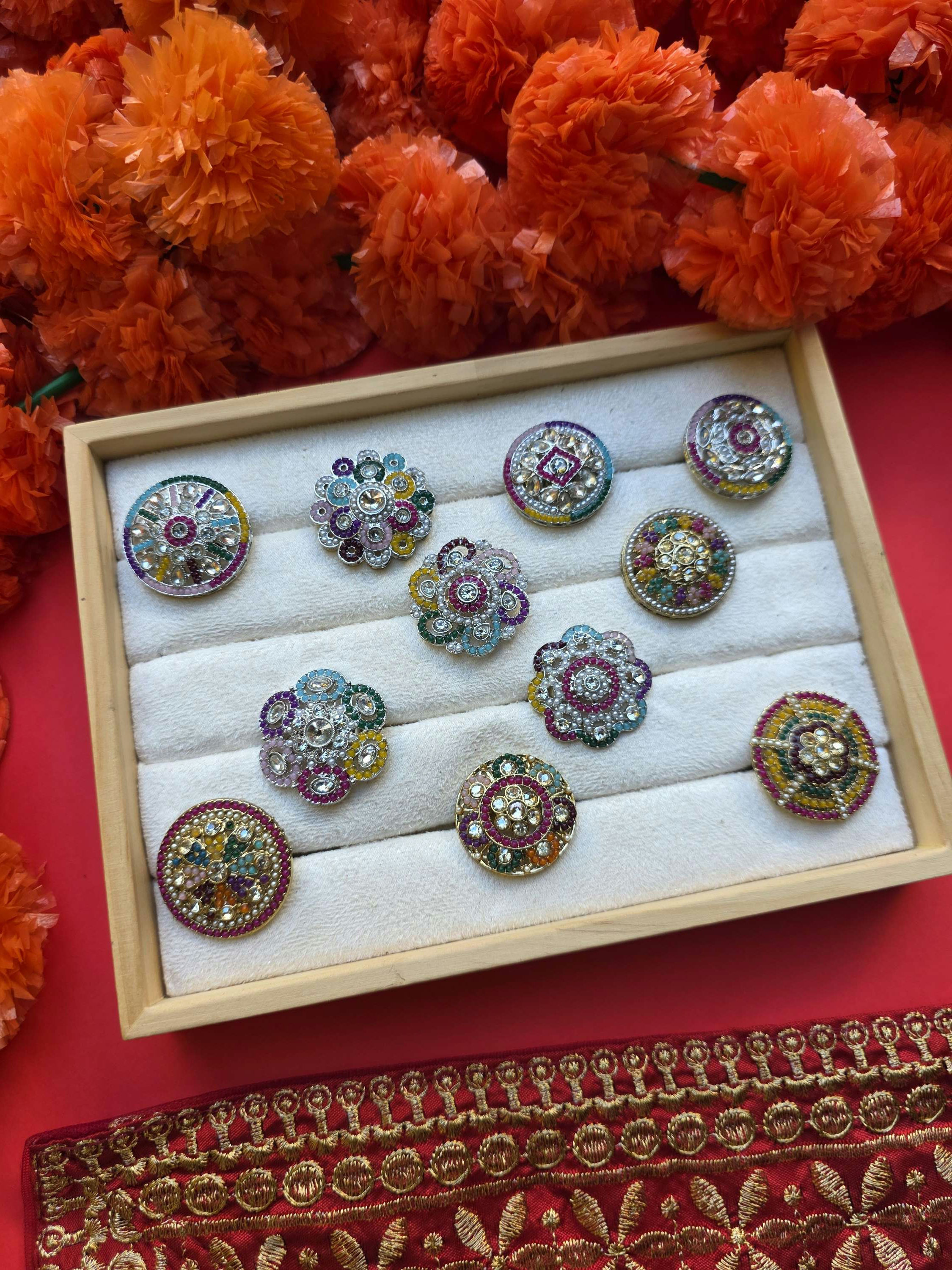 Polki Ring - Multicoloured