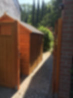 Gartenhaus und Gartenzaun