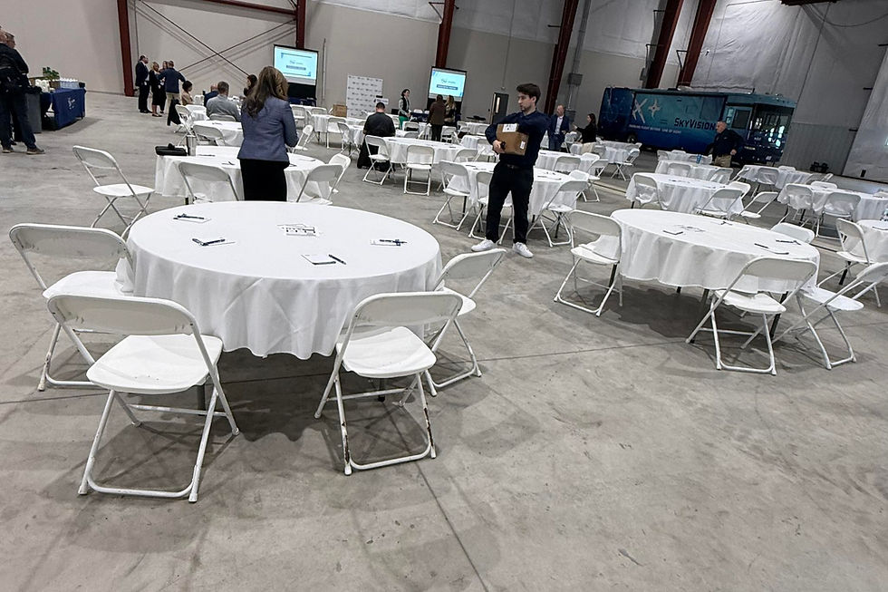 Thumbnail: Rent black tablecloths for a folding table, rent white tablecloths for a 60 inch round table, 48 inch round tablecloth rental
