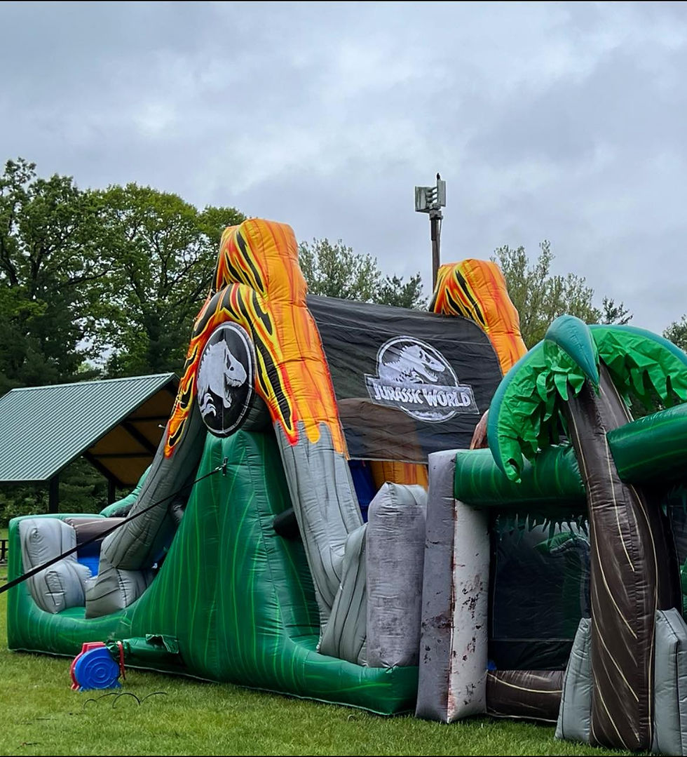 Thumbnail: Gahanna, Ohio  Inflatable  Obstacle course rentals Inflatable dinosaur rentals Columbus, ohio Jurassic Park bouncer
