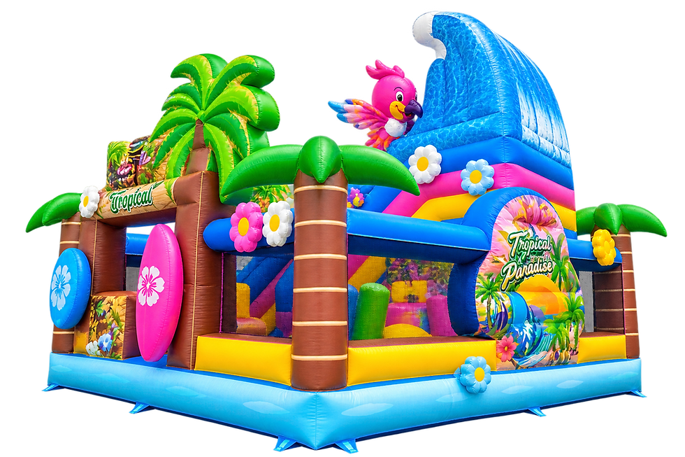 Aloha tropical bounce playground rental for kids parties in Columbus, Dublin, Westerville, Powell, Upper Arlington, Lima,Ohio