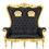 Thumbnail: Black Loveseat Royal Throne - event rentals Colubmus Ohio