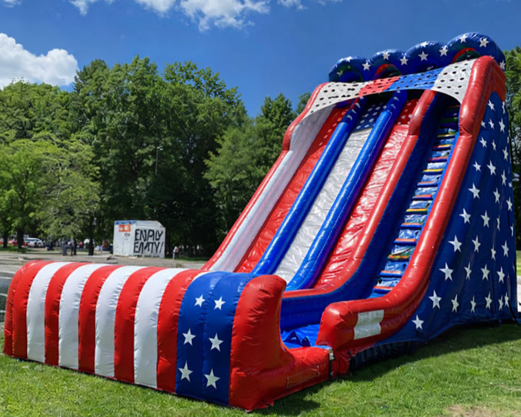 Three lane slide, giant water slide rental Columbus, Dayton, Newark, Delaware, Gahanna, Lancaster, Toledo, Triple Lindy Slide