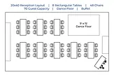20x40-reception-layout Columbus, Ohio event tent rentals. Large white party tent, wedding tent rental, grad party tent rental, backyard tent rentals Columbus, Worthington, Westerville, Hilliard, Gahanna, Bexley, Reynoldsburg, Plain City, Marysville, Marion, London, Grove City, Ohio event renals. Rent a tent in Franklin, Ohio. Dayton, Ohio Tent rentals, Springfield, Ohio tent rentals, Athens Ohio tent rentals, Chilicothe Ohio tent rentals
