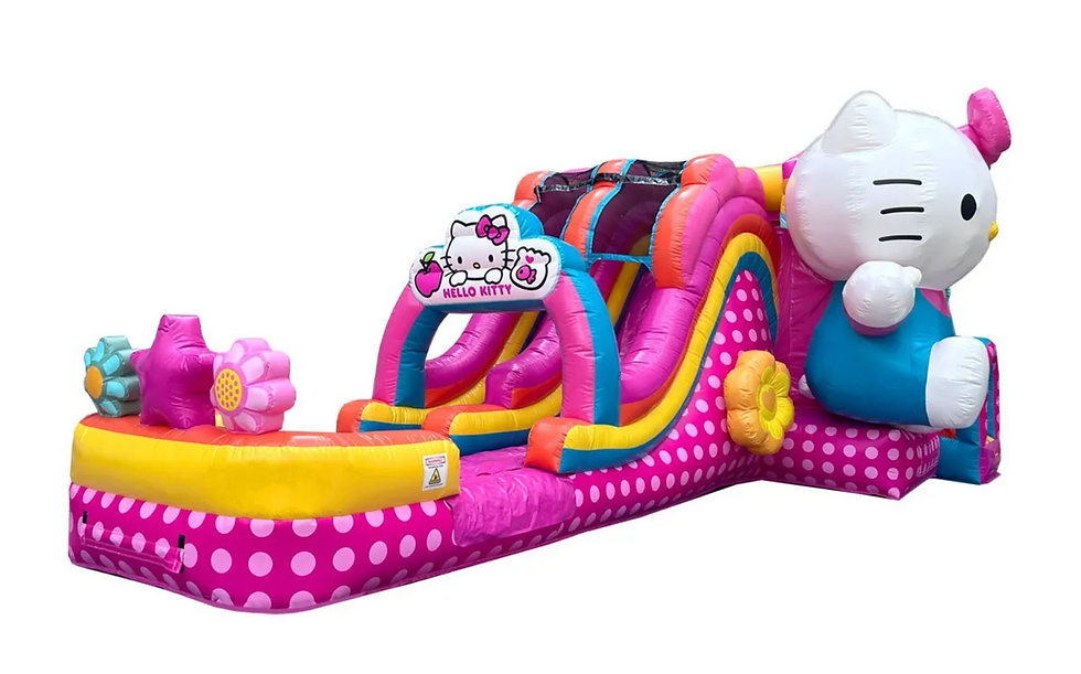 Hello Kitty inflatable water slide & bounce house rental with two lanes for kids’ parties in Cincinnati, Dayton, Pataskala OH