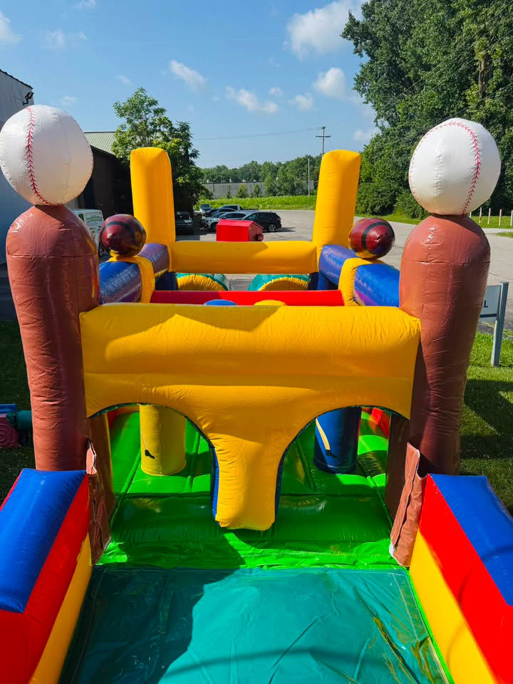 Thumbnail: Giant sports-themed inflatable obstacle course rental in Columbus, Dayton, Cincinnati and throughout Central OH &Delaware,