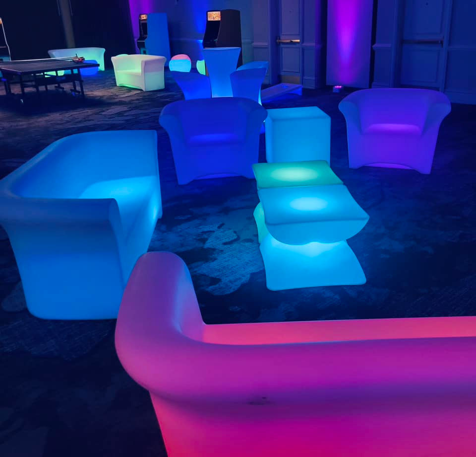 Thumbnail: Glow furniture rentals Cincinnati, Hamilton, Akron, Toledo Ohio event furniture rentals for parties Mansfield, Newark, Powell